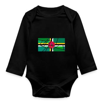 First name Dominica - Organic Longsleeve Baby Bodysuit - black - Front