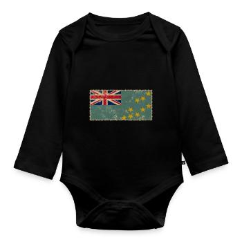 Land Tuvalu - Baby Bio-Langarm-Body - Schwarz - Vorne