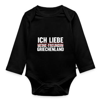 Griechen Grieche Griechenland - Baby Bio-Langarm-Body - Schwarz - Vorne