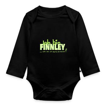 Vorname Finnley - Baby Bio-Langarm-Body - Schwarz - Vorne