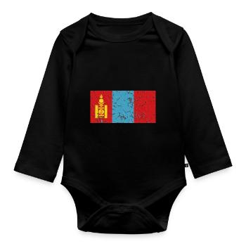 Mongolia Mongolia - Organic Longsleeve Baby Bodysuit - black - Front