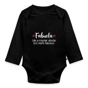Fabuela Fabelhafte Abuela Spanische Oma - Baby Bio-Langarm-Body - Schwarz - Vorne