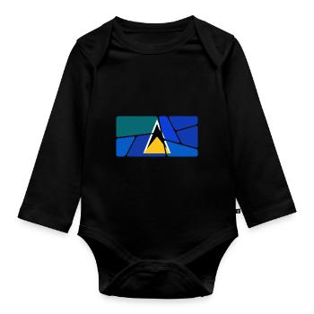 St Lucia - Organic Longsleeve Baby Bodysuit - black - Front