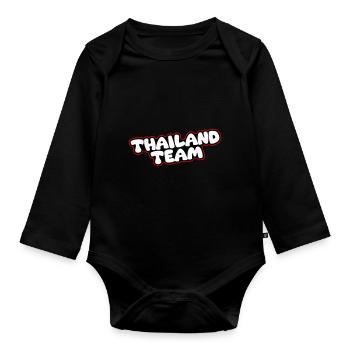 Thailand Team - Organic Longsleeve Baby Bodysuit - black - Front