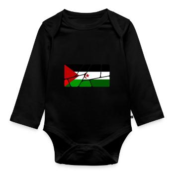 Don pour le Sahara occidental - Body Bébé bio manches longues - noir - Devant