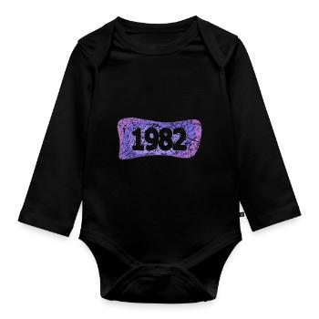 Students 1982 - Organic Longsleeve Baby Bodysuit - black - Front