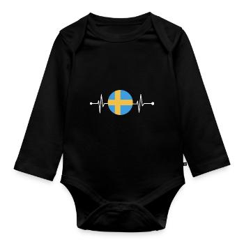 Suède Suédois Heartbeat - Body Bébé bio manches longues - noir - Devant
