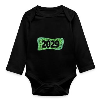 2029 - Body Bébé bio manches longues - noir - Devant