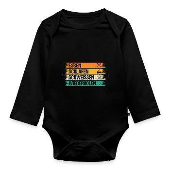 Welding Welding Workers Welder - Organic Longsleeve Baby Bodysuit - black - Front