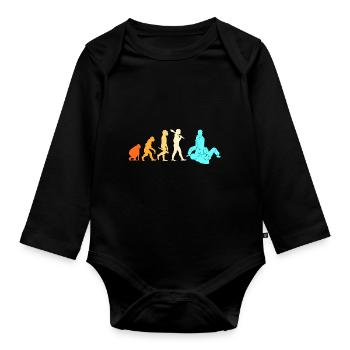 Jiu Jitsu Selbstverteidigung - Baby Bio-Langarm-Body - Schwarz - Vorne