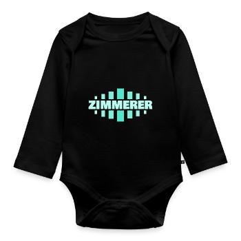 Zimmerer als Beruf - Baby Bio-Langarm-Body - Schwarz - Vorne