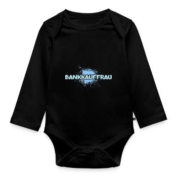 Bank clerk - Organic Longsleeve Baby Bodysuit - black - Front