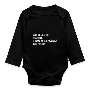 Motivation Anders Sein Mut selbstbewusstsein - Baby Bio-Langarm-Body - Schwarz - Vorne