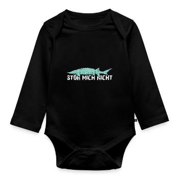 Stör mich nicht | Störangeln | Störzucht - Baby Bio-Langarm-Body - Schwarz - Vorne