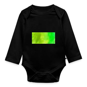 oeuvre abstraite peint en vert en vert - Body Bébé bio manches longues - noir - Devant