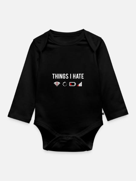 Geek cadeau nerd - Body Bébé bio manches longues - noir