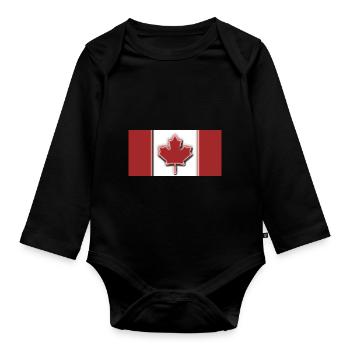 Drapeau du Canada - Body Bébé bio manches longues - noir - Devant