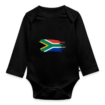 Republik Südafrika Shirt Geschenkidee - Baby Bio-Langarm-Body - Schwarz - Vorne