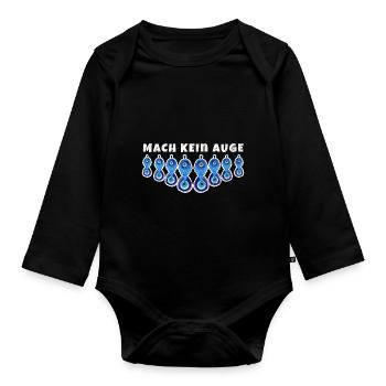 Mach keine Auge, Türkischer Glücksbringer Geschenk - Baby Bio-Langarm-Body - Schwarz - Vorne