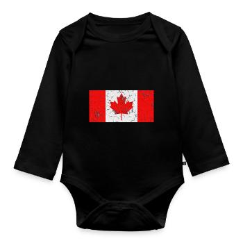 Canada - Body Bébé bio manches longues - noir - Devant