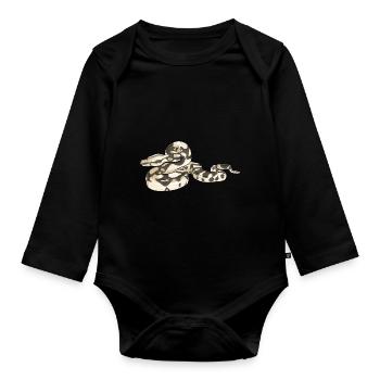 Boa Constrictor I Abgottschlange Motiv für - Baby Bio-Langarm-Body - Schwarz - Vorne