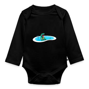 T-Rex dinosaure Trex Dino Pool - Body Bébé bio manches longues - noir - Devant
