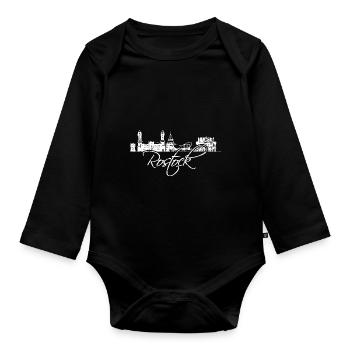 Rostock Warnemünde Pearl sur la mer Baltique - Body Bébé bio manches longues - noir - Devant