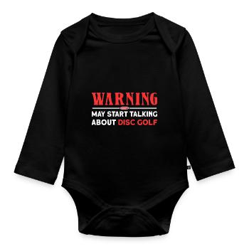 Disc Golf Frisbee - Organic Longsleeve Baby Bodysuit - black - Front