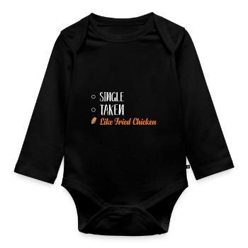 Glück Brathähnchen Foodaholic Fast Food Geschenke - Baby Bio-Langarm-Body - Schwarz - Vorne