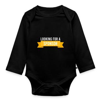 Rechercher un sponsor - Body Bébé bio manches longues - noir - Devant