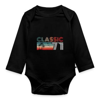 51 Year Old Birthday 2022 Classic 1971 51 Birthday - Baby Bio-Langarm-Body - Schwarz - Vorne