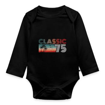48 ans Anniversaire 2023 Classic 1975 48 Anniversaire - Body Bébé bio manches longues - noir - Devant