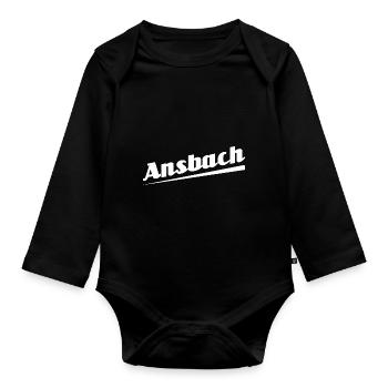 Ansbach - Textdesign mit Stadtnamen - Baby Bio-Langarm-Body - Schwarz - Vorne