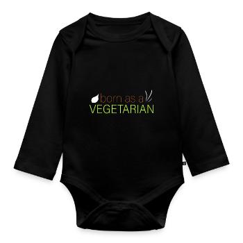 né végétarien - Body Bébé bio manches longues - noir - Devant
