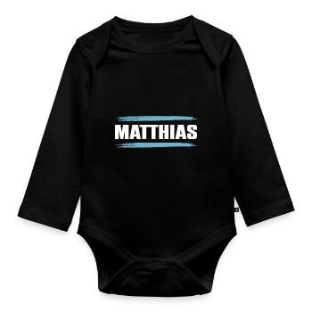 Matthias - Body Bébé bio manches longues - noir - Devant