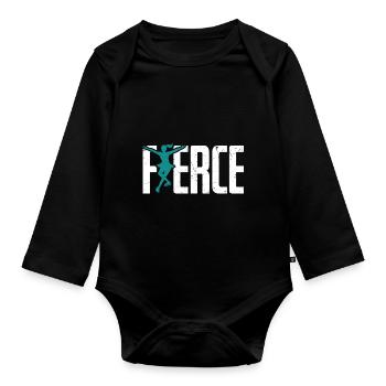 Figure Skating Silhouette - Organic Longsleeve Baby Bodysuit - black - Front
