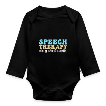 Sprachtherapie Sprachtherapeut - Baby Bio-Langarm-Body - Schwarz - Vorne