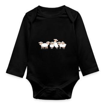 Agneau - Body Bébé bio manches longues - noir - Devant