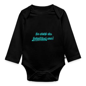 Schoolchild - Organic Longsleeve Baby Bodysuit - black - Front