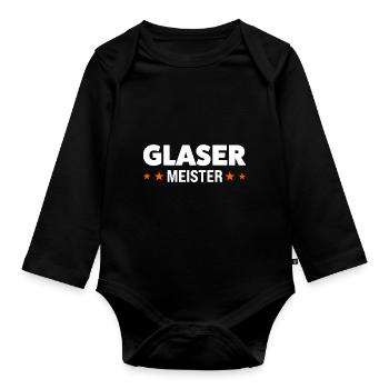 Glaser Meister Glaser Meister Geschenk - Baby Bio-Langarm-Body - Schwarz - Vorne