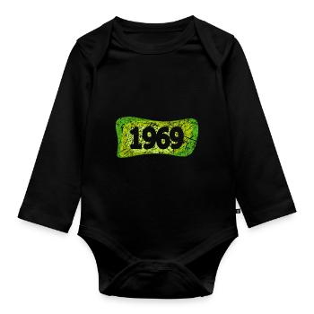 Année 1969 - Body Bébé bio manches longues - noir - Devant