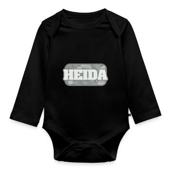 Heida biologique - Body Bébé bio manches longues - noir - Devant