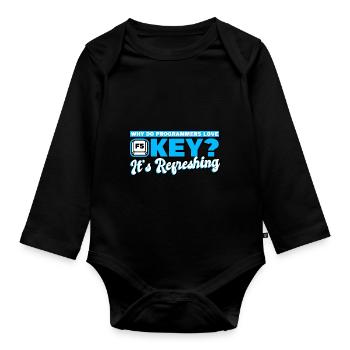 Programming Why Do Programmers Love The F5 Key - Organic Longsleeve Baby Bodysuit - black - Front
