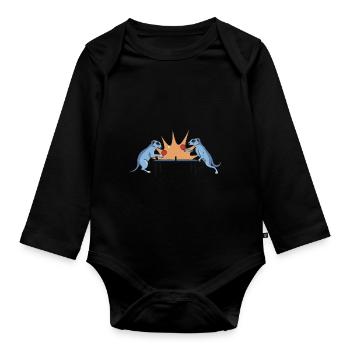 Tischtennis Erdmännchen cool lustig jungs herren - Baby Bio-Langarm-Body - Schwarz - Vorne