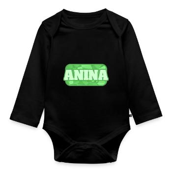 Cadeau pour Anina - Body Bébé bio manches longues - noir - Devant