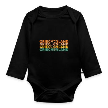 Griechen Grieche Griechenland - Baby Bio-Langarm-Body - Schwarz - Vorne
