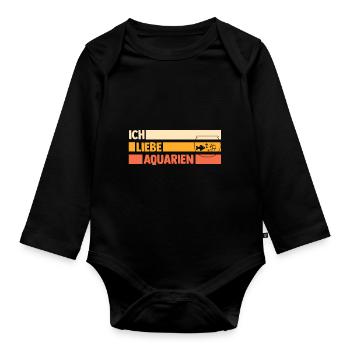 Aquarium Fische Aquaristik - Baby Bio-Langarm-Body - Schwarz - Vorne