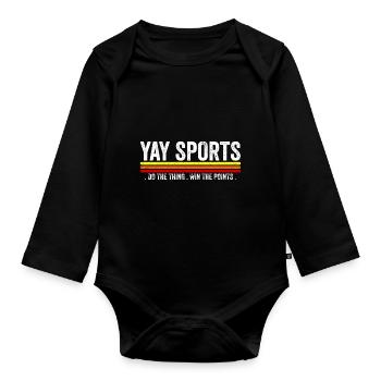 Yay Go Sports! Non-Sports Fan Go Sports Yay Sports - Organic Longsleeve Baby Bodysuit - black - Front