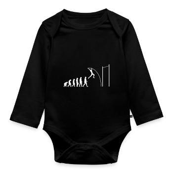 Stabhochspringer-Geschenk - Baby Bio-Langarm-Body - Schwarz - Vorne