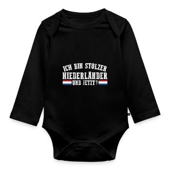 Netherlands Netherlands Holland - Organic Longsleeve Baby Bodysuit - black - Front